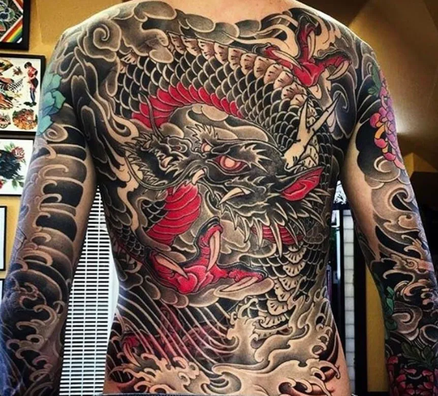 modern Yakuza dragon tattoo