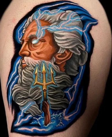 color poseidon tattoo