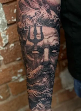 poseidon face tattoo ideas