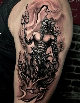 poseidon full body tattoo