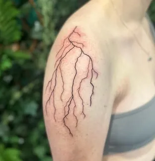 Abstract Lightning Bolt Tattoo
