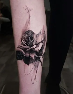 Black Rose Tattoo Design Ideas4 lines and Black Rose Tattoo Design