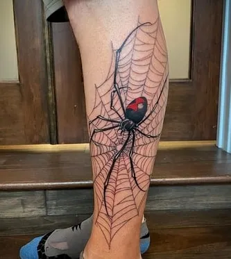 Black Widow and Web Tattoo Idea