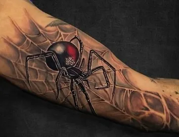 Black Widow in Action Tattoo Idea