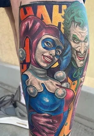 Comic Book Art Harley Quinn Tattoo