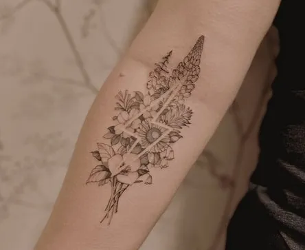 Double Exposure Lightning Bolt Tattoo