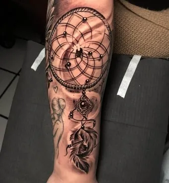 Dream Catcher Tattoo Ideas 3 black and grey Dream Catcher Tattoo Idea