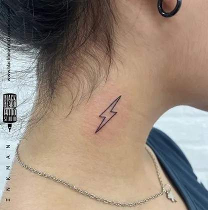Fine Line Lightning Bolt Tattoo