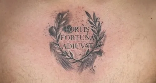 Fortis Fortuna Adiuvat Tattoo Idea 10 black Fortis Fortuna Adiuvat Tattoo Idea with wreath