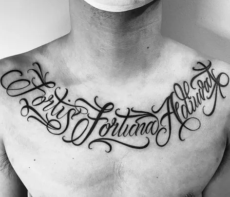 Fortis Fortuna Adiuvat Tattoo Idea 8 chest john wick tattoo design ideas