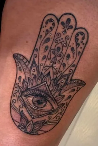Hand with Eye Tattoo Idea 15 floral Hand with Eye Tattoo Idea