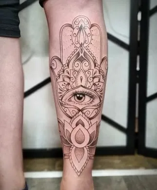 Hand with Eye Tattoo Idea 3 clean lines Hand with Eye Tattoo Idea