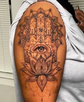 Hand with Eye Tattoo Idea 4 shoulder Hand with Eye Tattoo Idea