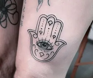 Hand with Eye Tattoo Idea 7 minimal Hand with Eye Tattoo Idea