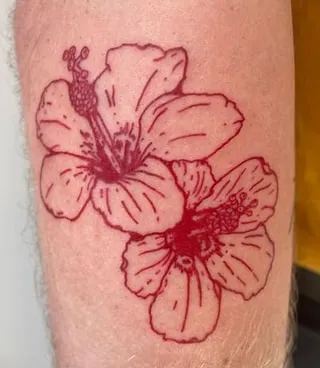 Hibiscus Tattoo Design Ideas 9 red lines Hibiscus Tattoo Design Idea