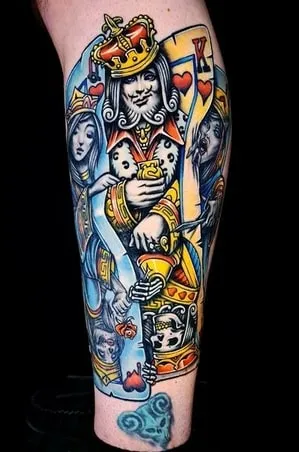 Illustrative King of Hearts Tattoo