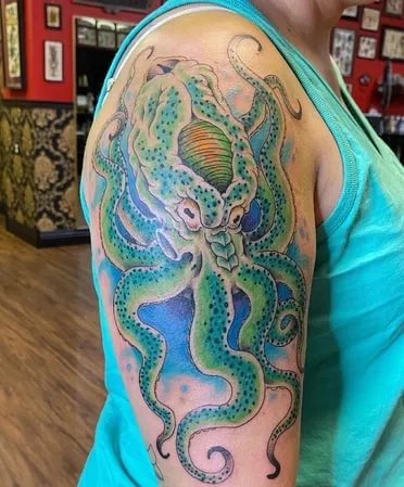 Kraken Tattoo Design color