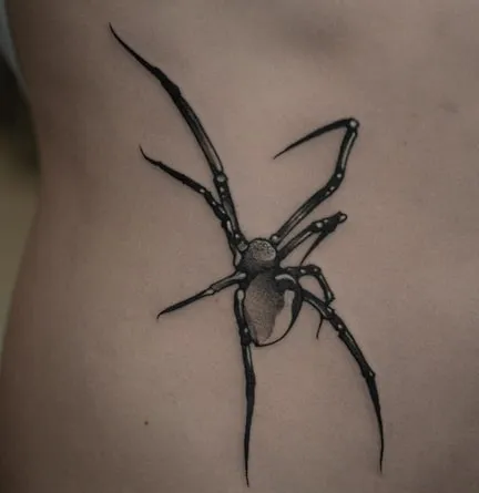 Minimalist Black Widow Tattoo Idea