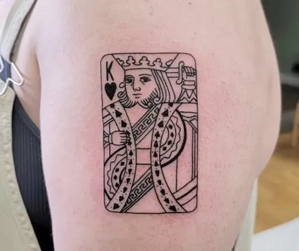 Minimalist King of Hearts Tattoo