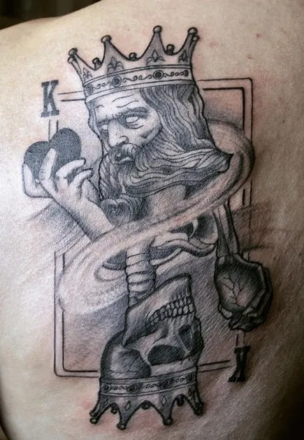 Realism King of Hearts Tattoo