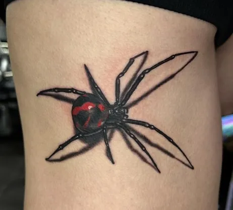 Realistic Black Widow Tattoo Idea