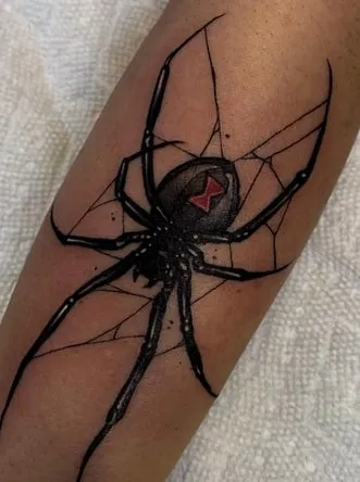Tribal Black Widow Tattoo Idea