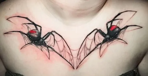 Watercolor Black Widow Tattoo Idea