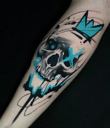 abstract skull tattoo idea