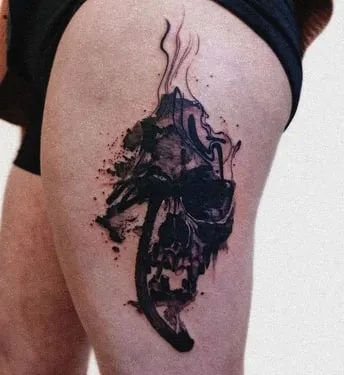 abstract skull tattoo idea