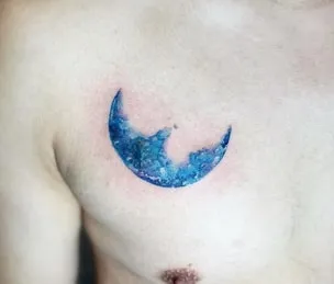 color half moon tattoo
