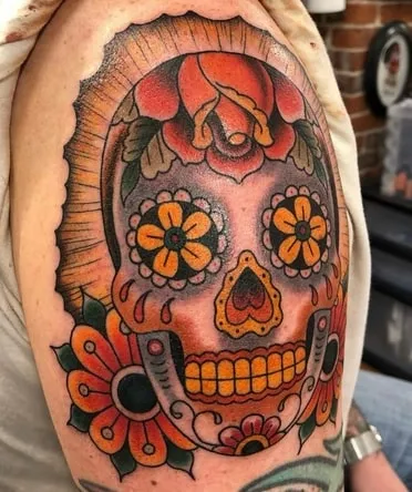 day of the dead skull tattoo
