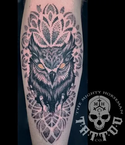 dotwork owl tattoo design dotwork owl tattoo design