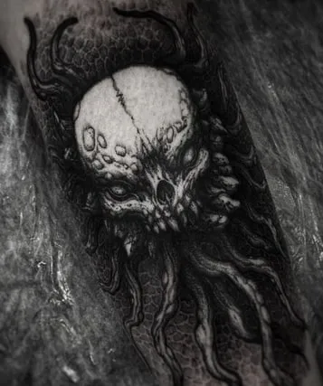 dotwork skull tattoo idea