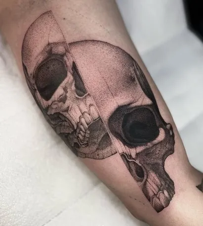 dotwork skull tattoo idea