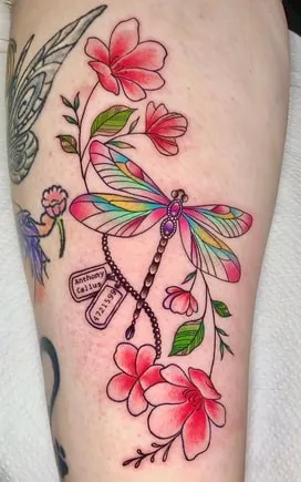 dragonfly tattoo design idea 9 colorful dragonfly tattoo design idea