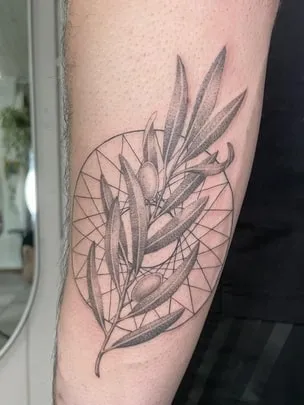 geometric olive branch tattoo idea geometric olive branch tattoo idea