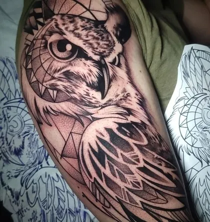 geometric owl tattoo design geometric owl tattoo design