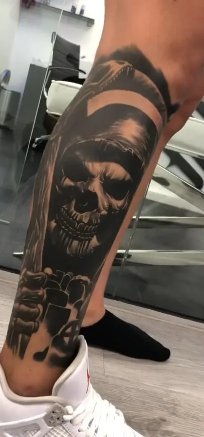 grim reaper tattoo idea 6 grim reaper tattoo idea leg
