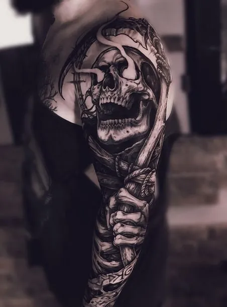 grim reaper tattoo idea 9 realistic grim reaper tattoo idea