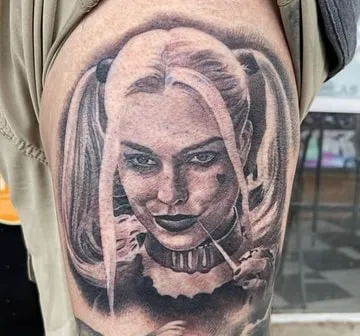harley quinn realism tattoo
