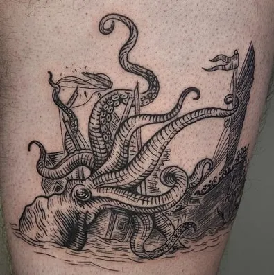 black kraken tattoo idea