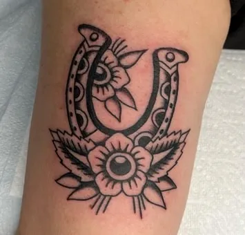 horseshoe tattoo design idea  outline
