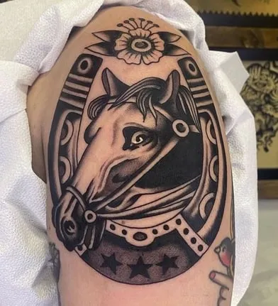 horseshoe tattoo design idea 