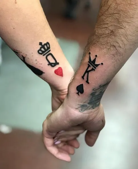 king of spades tattoo idea 3 couple king of spades tattoo idea