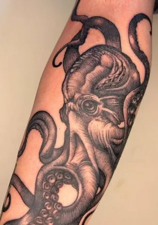 realistic kraken tattoo design