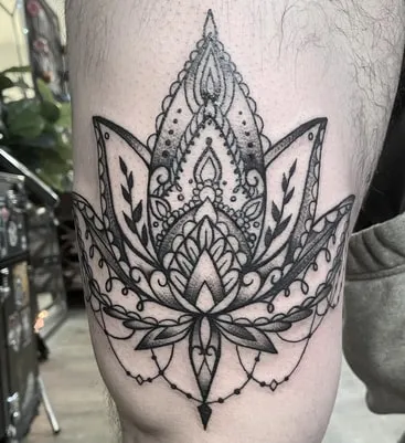 mandala lotus tattoo design idea