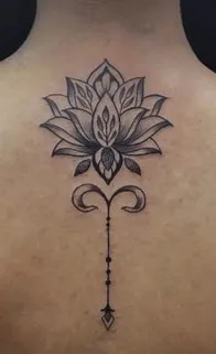 simple black lotus tattoo design idea