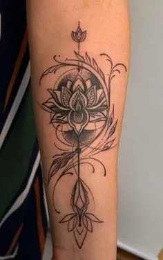 hindu lotus tattoo design idea