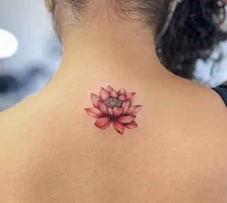 neck lotus tattoo design idea