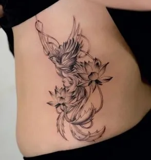 phoenix lotus tattoo design idea
